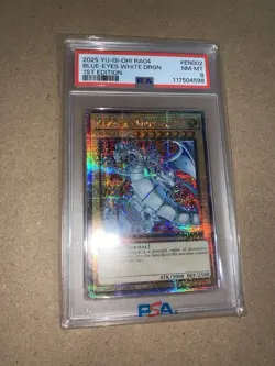 2025 YU-GI-OH! QUARTER CENTURY STAMPEDE 1ST EDITION BLUE-EYES WHITE DRAGON PSA 8 - Image 1