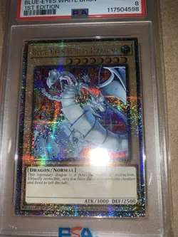 2025 YU-GI-OH! QUARTER CENTURY STAMPEDE 1ST EDITION BLUE-EYES WHITE DRAGON PSA 8 - Image 2