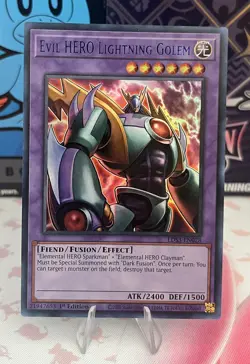 Yugioh Evil HERO Lightning Golem Blue Ultra Rare LDS3-EN028 1st Near Mint - Image 1