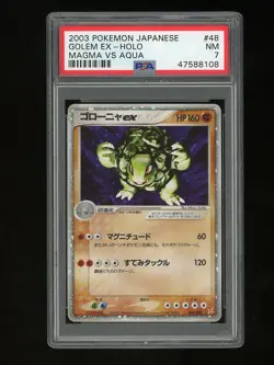 Pokemon PSA 7 Near Mint Golem EX Unlimited Japanese Magma VS Aqua Card #48 - Image 1