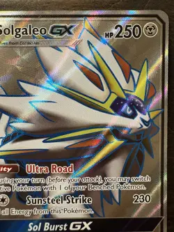 Solgaleo GX 143/149 Sun & Moon Base Full Art Ultra Rare Holo Pokemon Card NM - Image 3