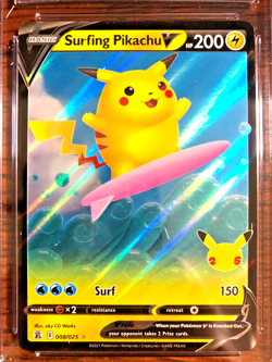 Surfing Pikachu V Ultra Rare #008 - CGC NM/MINT 8 - Celebrations - Pokemon TCG - Image 2