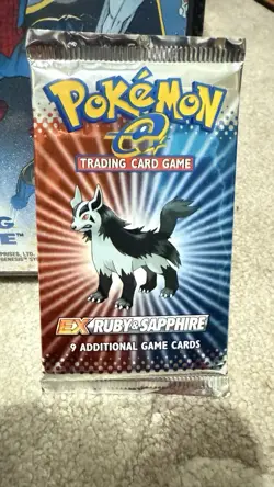 2003 Pokemon EX Ruby & Sapphire Booster Pack - Sealed - English - Mightyena Art - Image 1