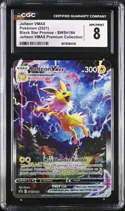 Pokemon English Jolteon VMAX SWSH184 2021 Black Star Promos - CGC 8 - Image 1