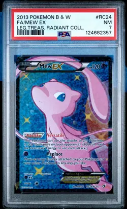 2013 POKEMON B&W LEGEND TREASURES RADIANT COLL #RC24 FULL ART/MEW EX PSA 7 - Image 1