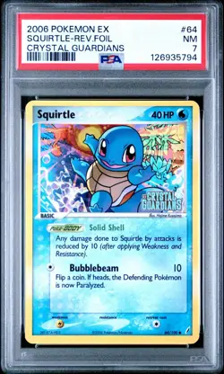 (PSA 7) Pokemon: Crystal Guardians - Squirtle #64 [Reverse Holo] - Image 1