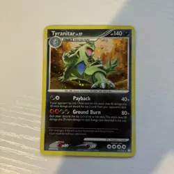 Pokemon TCG Tyranitar 17/123 Mysterious Treasures Holo Rare LP Lightly Playrd - Image 1