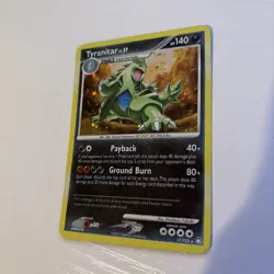 Pokemon TCG Tyranitar 17/123 Mysterious Treasures Holo Rare LP Lightly Playrd - Image 2