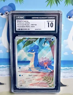 Pokemon Misty’s Lapras 194/182 CGC Gem Mint 10/ Destined Rivals: Holo 🔥 - Image 1