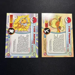 2000 Topps Pokemon TV Animation Edition Non Holo #135 Jolteon | #136 Flareon - Image 2
