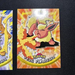 2000 Topps Pokemon TV Animation Edition Non Holo #135 Jolteon | #136 Flareon - Image 4