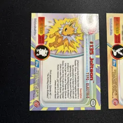 2000 Topps Pokemon TV Animation Edition Non Holo #135 Jolteon | #136 Flareon - Image 5