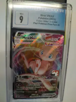 2023 POKEMON PLAY! POKEMON PRIZE PACK: SER 2 #114 FULL ART/MEW VMAX CGC 9 - Image 1