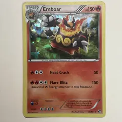 Emboar 19/114 Cracked Ice Holo Rare Pokemon 2011 Black & White LP - Image 1