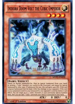 Yugioh Indiora Doom Volt the Cubic Emperor (Ultra Rare) (Unlimited) MVP1-EN038 P - Image 1