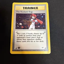 Pokemon Card - The Rocket’s Trap 19/132 Gym Heroes 2000 1st Edition w/ SWIRL 💫 - Image 1