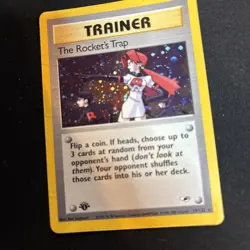 Pokemon Card - The Rocket’s Trap 19/132 Gym Heroes 2000 1st Edition w/ SWIRL 💫 - Image 2