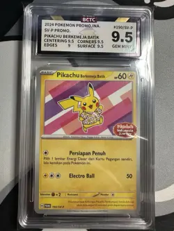 2024 Pokemon Pikachu Batik Shirt Indonesia Set Of 2 Cgc 8.5 & Bctc 9.5 - Image 2