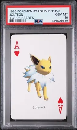 PSA 10 GEM MINT 1998 POKEMON STADIUM RED VERSION PLAYING CARDS JOLTEON ACE - Image 1