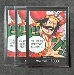 One Piece TCG - Common Gol.D.Roger OP13 Foil Don!!! Card (x3) - Image 1