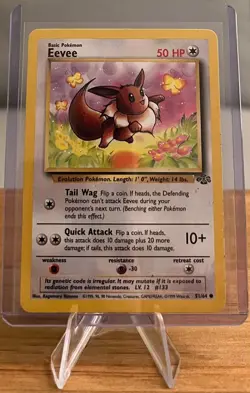 Eevee #133 Non-Holographic Pokemon Card LP - 51/64 Common Jungle Set 1999 - Image 1