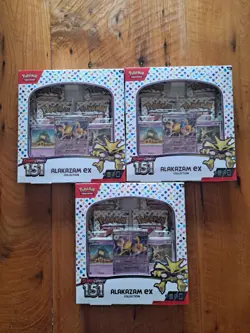 Pokemon TCG Scarlet & Violet Pokemon 151 Alakazam ex Collection Box lot of 3 - Image 1