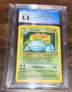 VENUSAUR HOLO 1999 Pokemon Card Base Set Unlimited WOTC CGC 5.5 Graded - Image 1