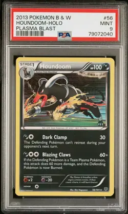 PSA 9 MINT Houndoom 56/101 B&W Plasma Blast Holo Pokemon Card - Image 1