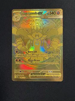 Mega Lucario EX 188/132 Mega Evolution Hyper Rare Gold Card Pokemon TCG - Image 1