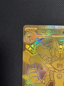 Mega Lucario EX 188/132 Mega Evolution Hyper Rare Gold Card Pokemon TCG - Image 4