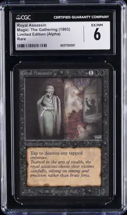 1993 MAGIC: THE GATHERING LTD ED (ALPHA) RARE ROYAL ASSASSIN CGC 6 - Image 1