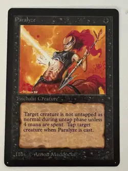 Magic the Gathering MTG Beta Paralyze NM- (Beta Bob) - Image 1