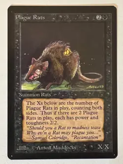 Magic the Gathering MTG Beta Plague Rats NM (Beta Bob) - Image 1