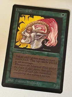 Magic the Gathering MTG Beta Llanowar Elves NM (Beta Bob) - Image 1
