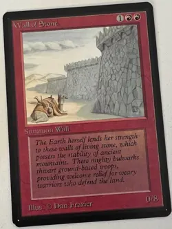 Magic the Gathering MTG Beta Wall of Stone NM (Beta Bob) - Image 1