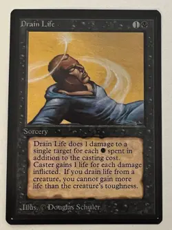 Magic the Gathering MTG Beta Drain Life NM (Beta Bob) - Image 1