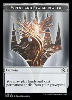 1x Emblem - Wrenn and Realmbreaker (23) MTG March of the Machine NM Magic Regula - Image 1