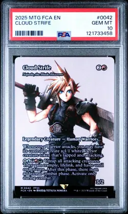 2025 MTG FINAL FANTASY: THROUGH THE AGES NON FOIL #0042 CLOUD STRIFE PSA 10 - Image 1