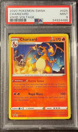 2020 Pokemon SWSH Vivid Voltage Charizard #025 PSA 9 - Image 1