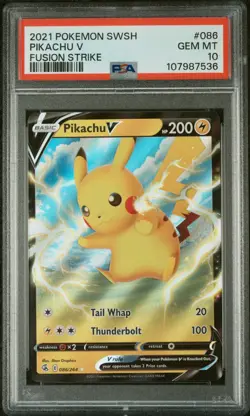 Pokemon Pikachu V 086/264 Fusion Strike PSA 10! FREE SHIPPING! - Image 1