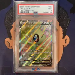 PSA 9 MINT 2021 Pokemon Chilling Reign CELEBI V #160 Full Art Ultra Rare - Image 2
