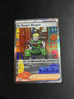 Lt. Surge's Bargain 185/132 Special Illustration Rare Pokemon Mega Evolution SIR - Image 1