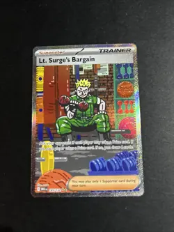 Lt. Surge's Bargain 185/132 Special Illustration Rare Pokemon Mega Evolution SIR - Image 2