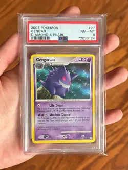 2007 POKEMON DIAMOND & PEARL #27 GENGAR PSA 8 - Image 1