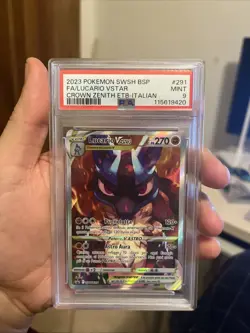 POKEMON PSA 9 LUCARIO VSTAR FULL ART SWSH291 PROMO ZENIT REGALE ITALIANO 2023! - Image 1