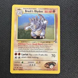 Pokemon TCG Brock's Rhydon Gym Heroes 2/132 Holo Unlimited Rare MP - Image 1