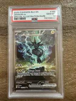 2025 POKEMON BLK EN-BLACK BOLT SPECIAL ILLUSTRATION RARE #166 ZEKROM EX PSA 10 - Image 1