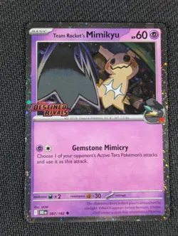 Team Rocket's Mimikyu Pokemon Destined Rivals Prerelease Stamped 087/182 - Image 1