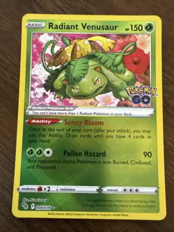 Pokemon Radiant Venusaur 004/078 Pokemon GO Holo - Image 1