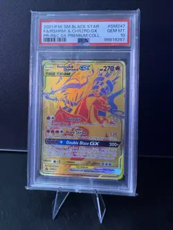 Pokemon Reshiram & Charizard GX SM247 Black Star Promo Tag Team PSA 10 - Image 1